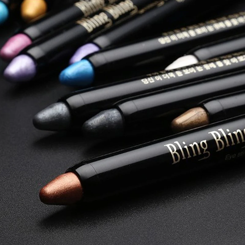 Waterproof Pearlescent Eyeshadow Pencil Stick 15 Colors Lasting Glitter Shimmer Eye Shadow Pen Eyeliner Stick Eyes Makeup Tools