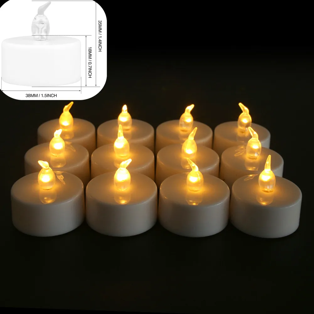 LED Kerzen 24/12 Packung flammen los flackernden Tee licht warm weiße Kerze für Party Hochzeit Geburtstag Weihnachts geschenke Wohnkultur