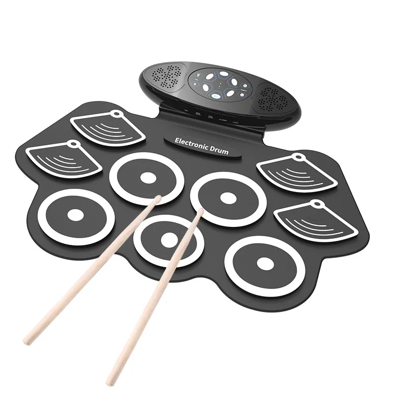 Dual Dual Speakers Colorful Hand-rolled Electronic Drums Beginner Drum Set Hand-rolled Drums
