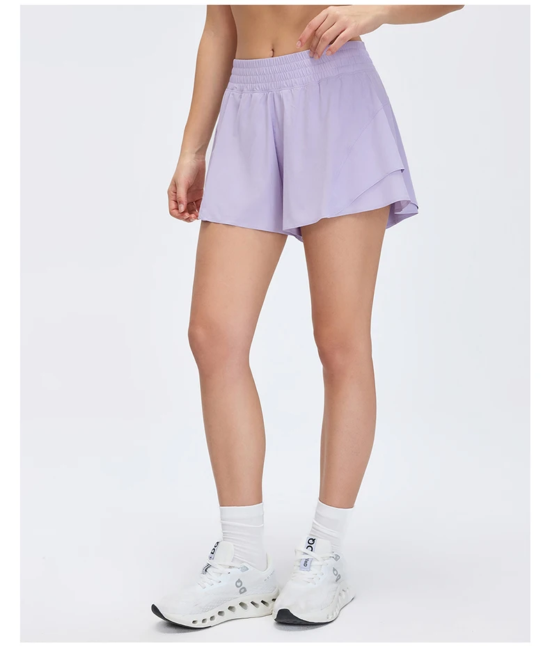 Damen Outdoor-Laufshorts Sommer High-Waist Yoga-Shorts 2-in-1 Gym-Shorts Sportbekleidung Schnelltrocknende Trainingskleidung für Frauen – Detail 6