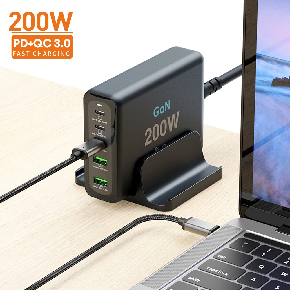 Trending Hot Products Wall Charger Original 100W 200W Multi-Port Usb C a Gan Type-c Pd Uk Charger for Iphone 8 Plus