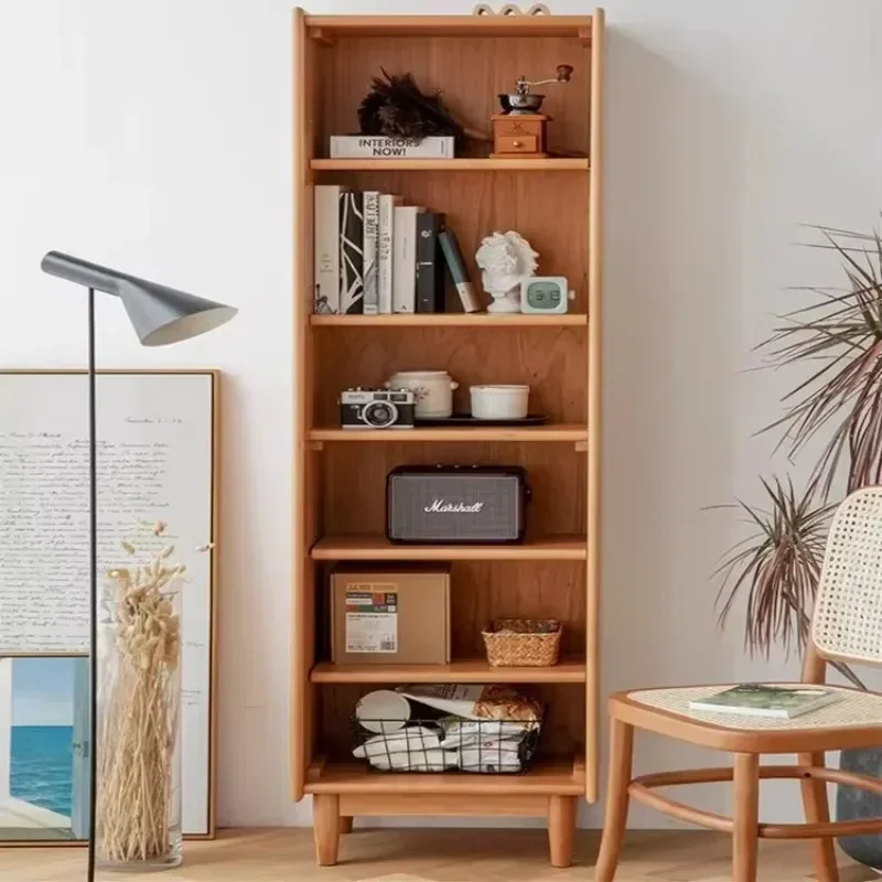 Cherry wood bookcase Japanese simple shelf multi-functional study open bookcase