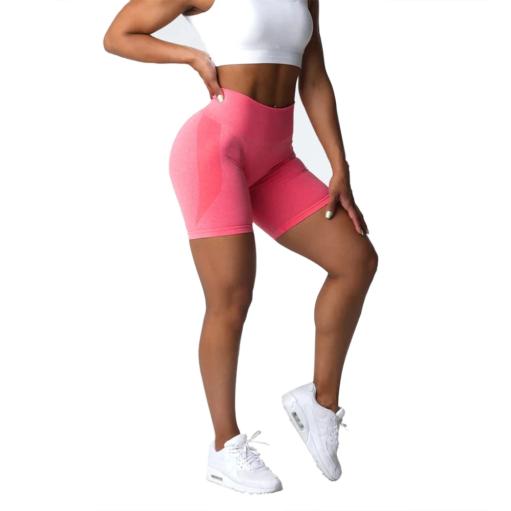 NVGTN-Short sans couture Po taille haute pour femme, legging court de motard, vêtements de sport d\'entraînement, fitness, yoga