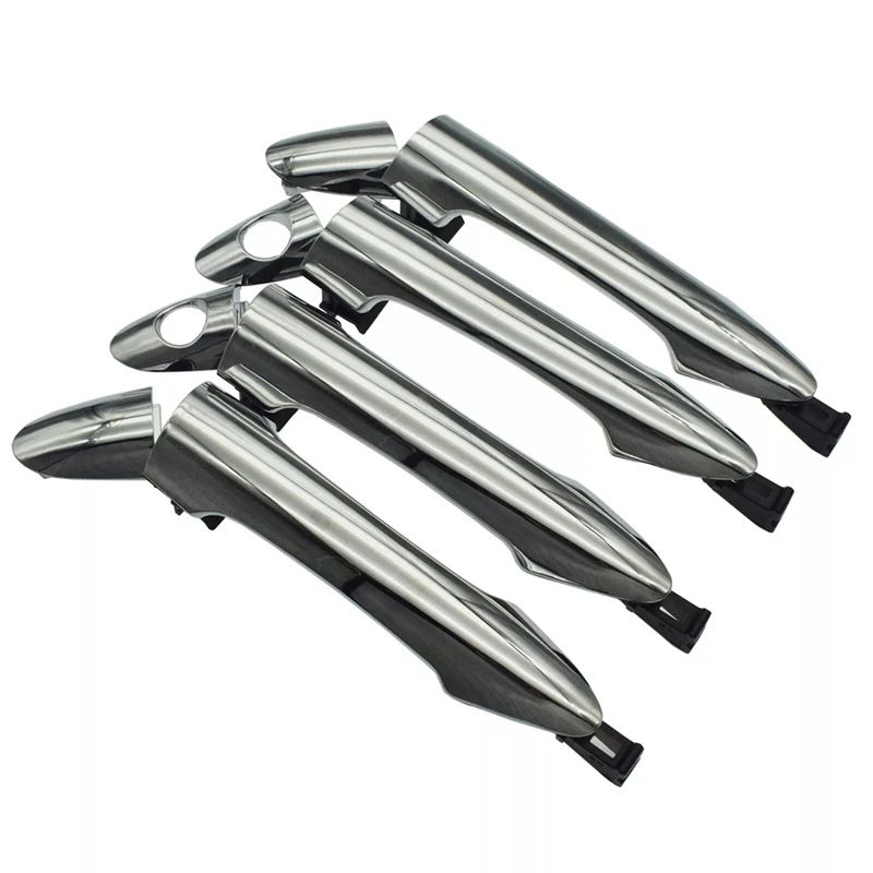 4Pcs Front Rear Outside Left & Right Chrome Door Handle For Kia Picanto 2011-16 836511Y000 836611Y000