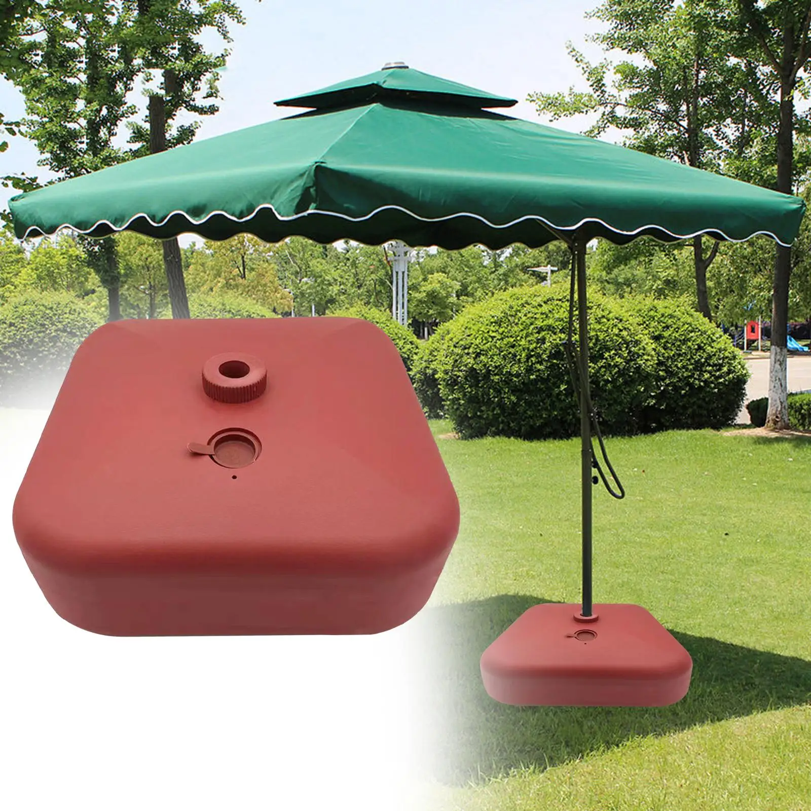 Support de base de parapluie rempli d\'eau, support de parasol, abri de poteau, pêche, jardin, cour, pelouse, arrière-cour, 25l