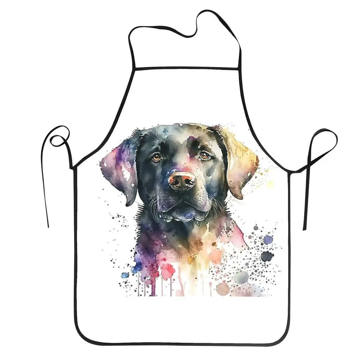 

Красочные акварельные черные фартуки для ретривера лабрадора, портретные фартуки для шеф-повара, приготовления пищи, выпечки, нагрудник для уборки кухни, фартук для женщин и мужчин
