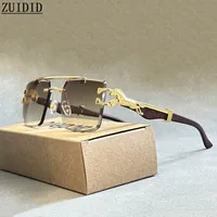 2024 Gafas De Sol cuadradas para Hombre, nuevas Gafas De Sol sin montura De diseñador Vintage De lujo para Mujer, Gafas De Sol a la moda para Hombre