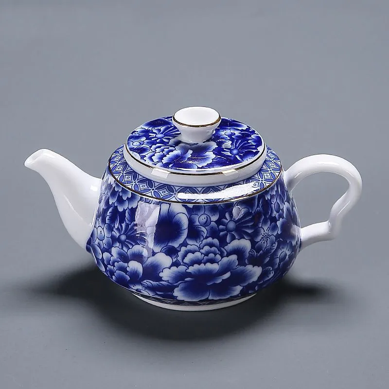 Jingdezhen-blue and white porcelain teapot, Chinese Kungfu tea set, household ceramic pot for Puer, service kettle, cute Teaware