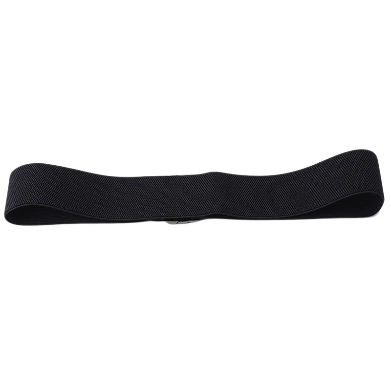 Cinturones anchos de banda elástica para mujer, cinturón de cintura de abrigo de plumón Simple, hebilla femenina, correa negra, accesorios de decoración de vestido