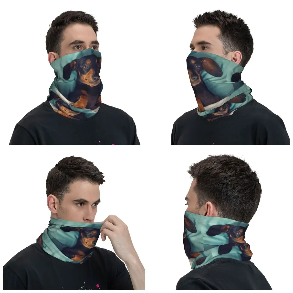 Dachshund Bandana Neck Gaiter for Ski Cycling Men Women Wrap Scarf Badger Sausage the Wiener Dog Headband Warmer