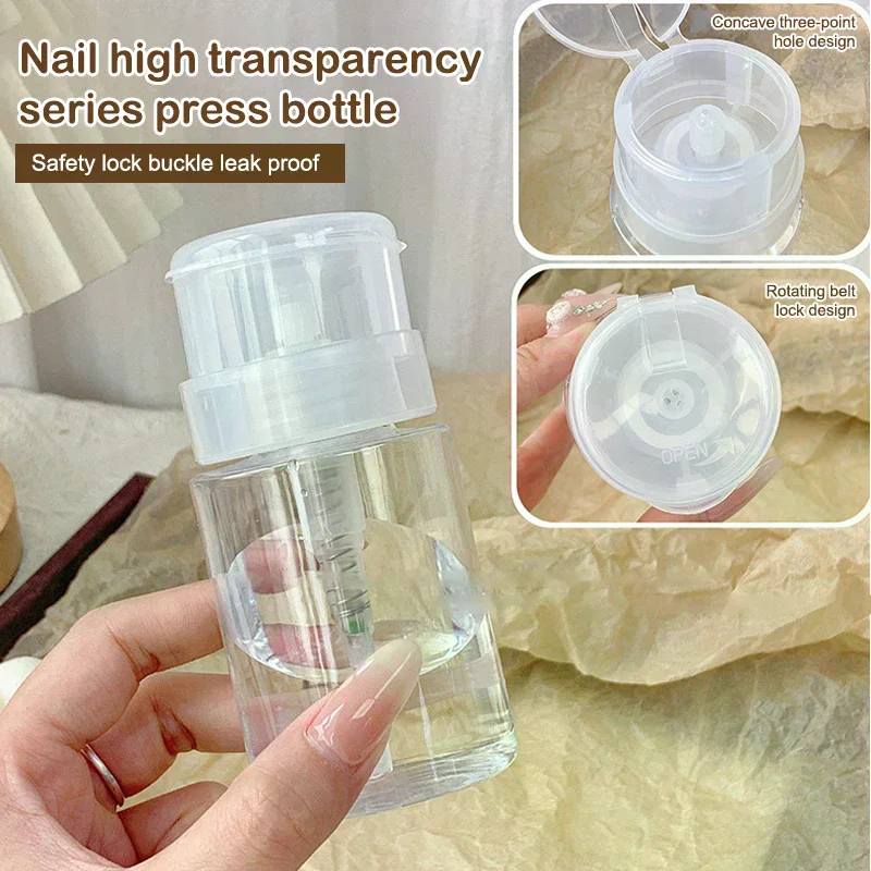 Bouteilles rechargeables pour ongles, distributeur de pompe à pression vide, dissolvant de vernis à ongles, nettoyant, bouteille de maquillage, outil de manucure