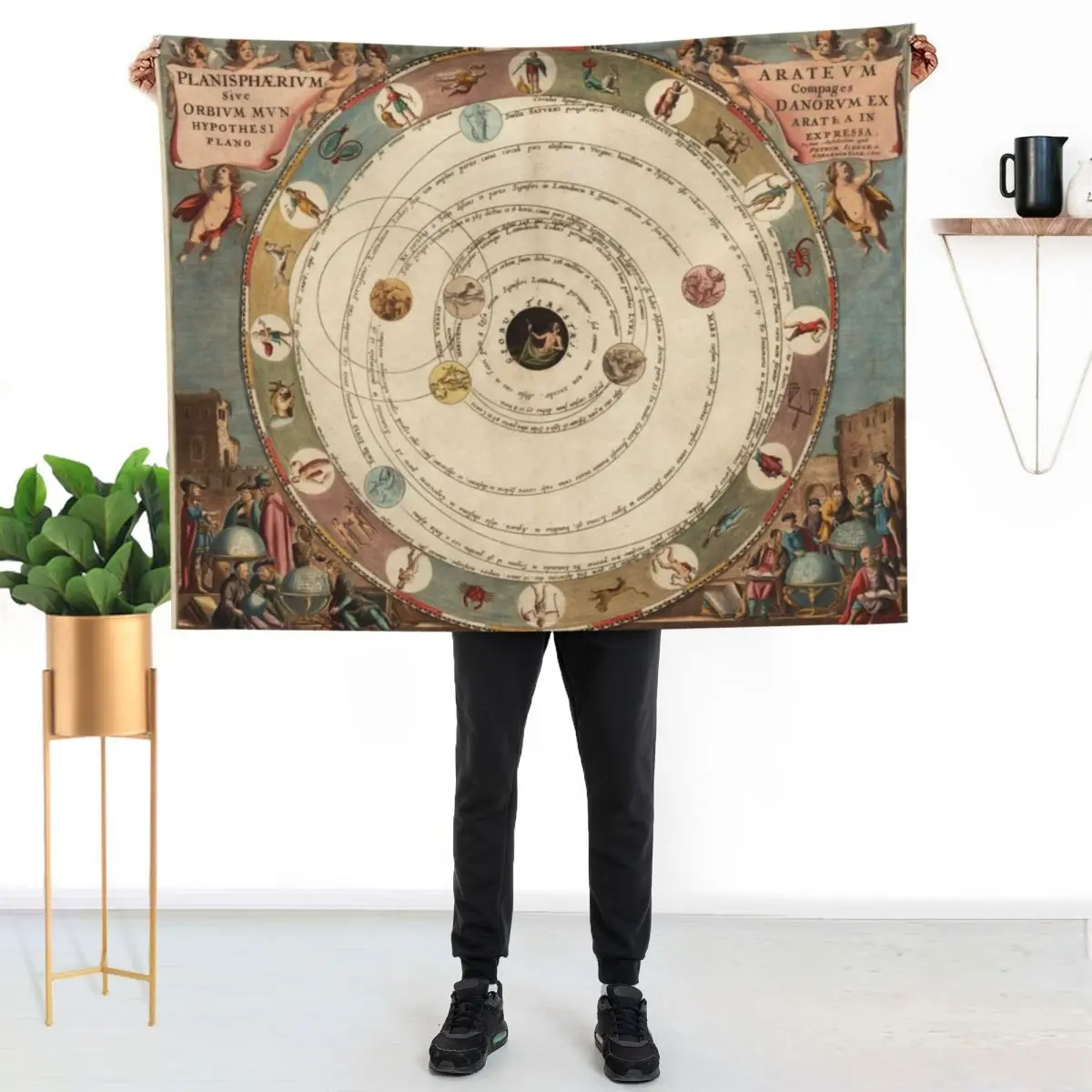 Vintage Zodiac Circle with Horoscope Throw Blanket Decorative Sofas Weighted Thermal Sofa decorative Blankets
