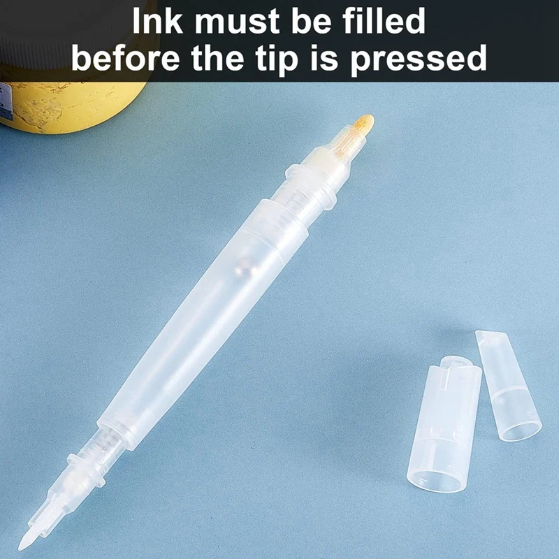 A16R-Set Of 14 Fillable Blank Paint Touch Up Pen Markers Refillable Paint Pen Clear Empty Markers Empty Paint Tube