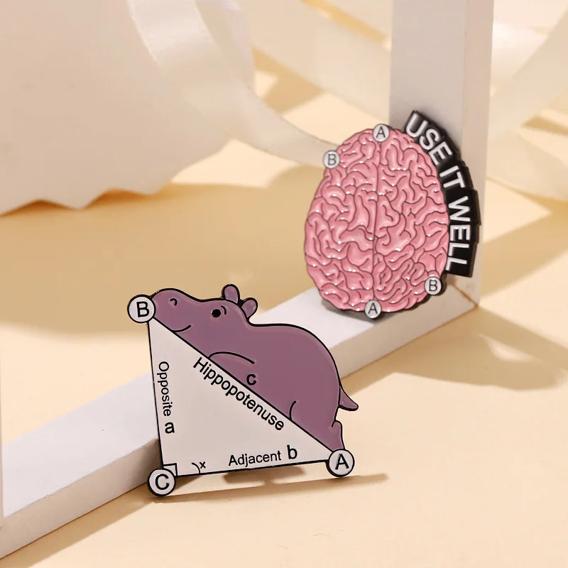 Brain Enamel Lapel Pins Chemical Mathematical Science Animal Brooches Wholesale Badges Jewelry Gifts for Friends Free Shipping