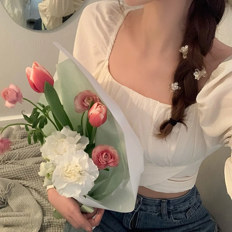 

Модные маленькие свежие простые прозрачные цветочные зажимы для когтей, женские и женские зажимы для девочек, милые аксессуары в виде краба, бусины для волос для косичек