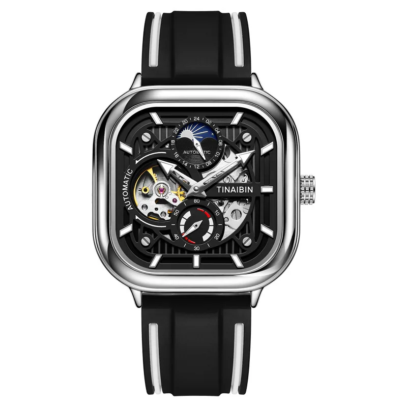 Orologio meccanico automatico da uomo*, quadrante scheletrato, orologio da polso alla moda e alla moda