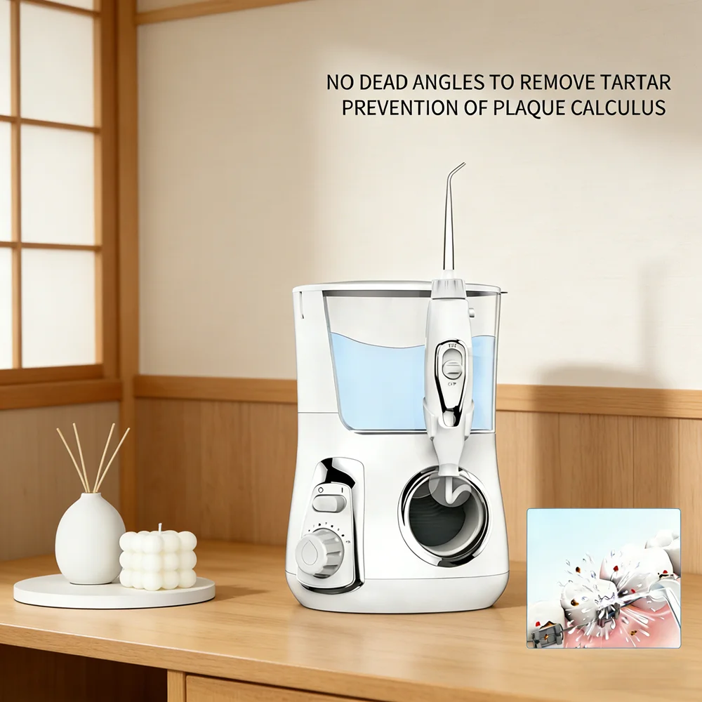 

Ирригатор для полости рта 800 мл, 10 настраиваемых режимов, 5 многофункциональных насадок, для всей семьи