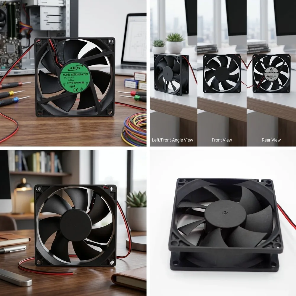 For ADDA AD0824UX-A71GL 8025 DC24V 0.26A 8CM 2-Wire Inverter Cooling Fan