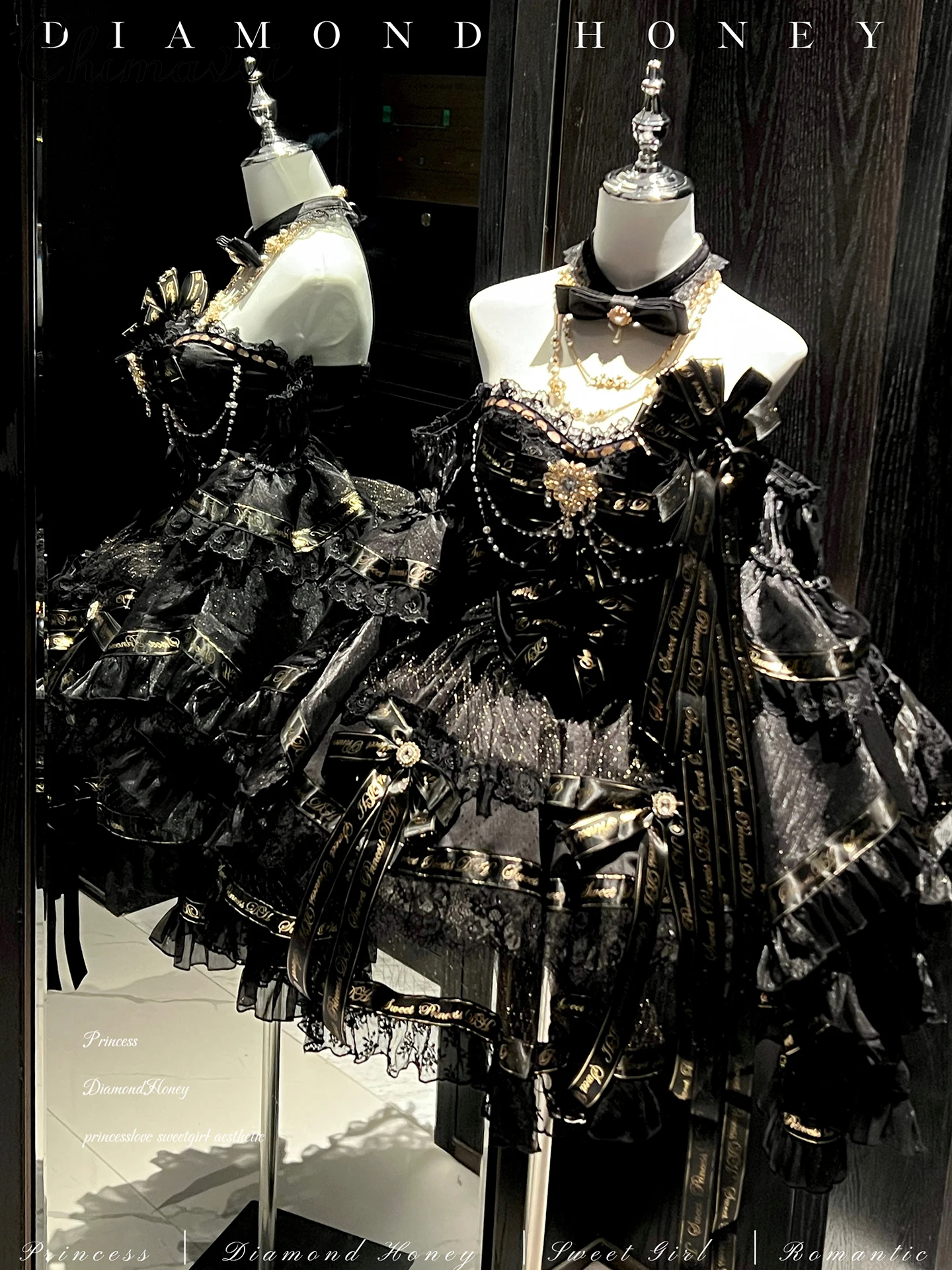 

Gothic Dress Birthday Ceremony Evening Dress Sweet Super Fairy Lady Sexy Cute Bow Slim Princess Black Lolita Dresses Women