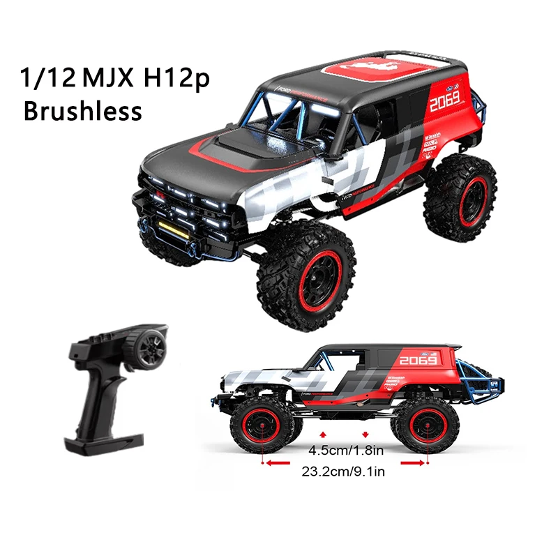 

1/12 MJX H12P 4WD Brushless Remote Control Car Monster Short Truck High-Speed Climbing Drift Off-Road Car Model Toy