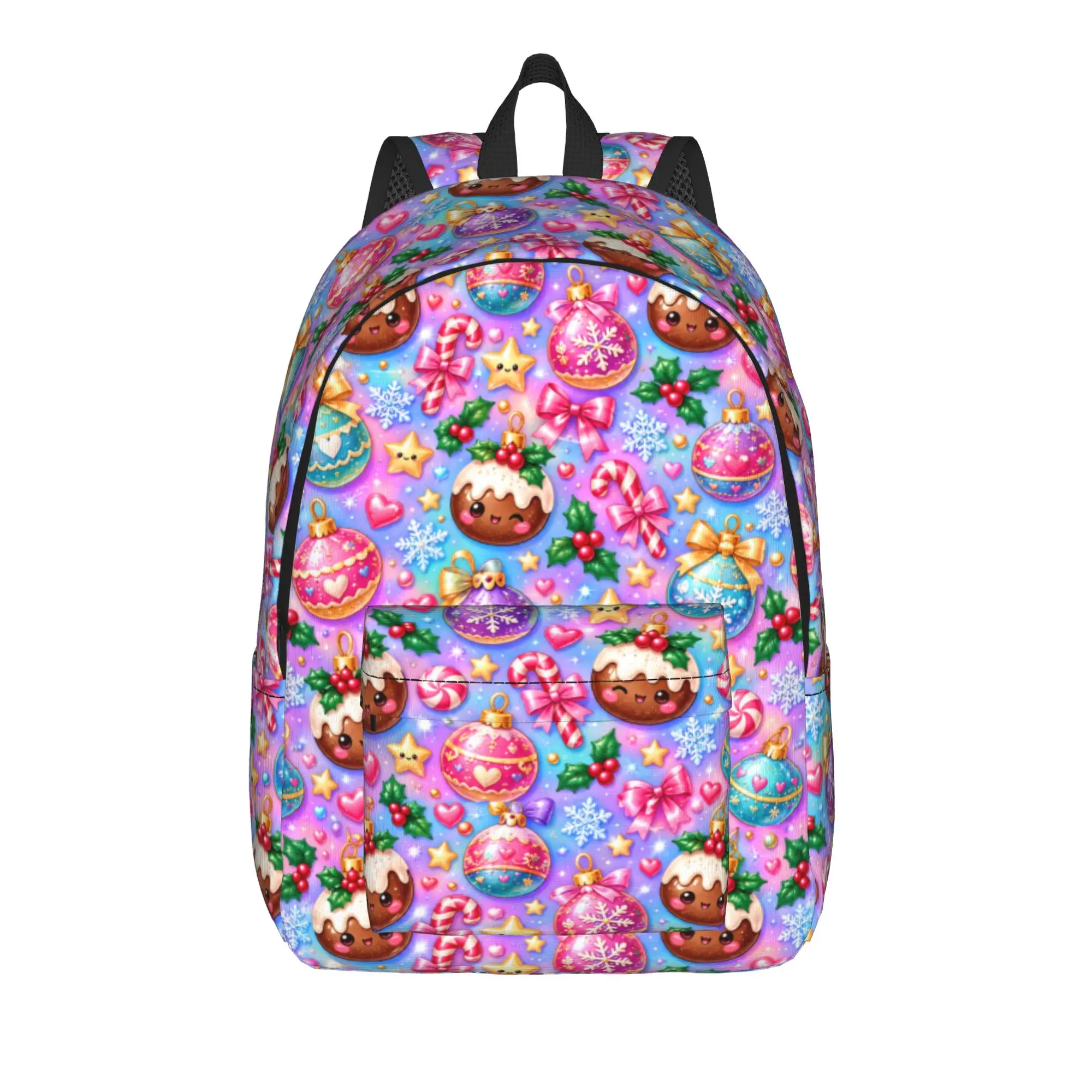 Rainbow Christmas Bauble Backpack  Sport Backpacks Unisex Kawaii School Bags Designer Big Rucksack