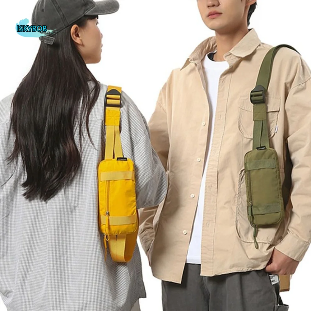 

Nylon Men's Chest Bag Multifunctional Large Capacity Sports Fanny Pack Korean Style Adjustable Shoulder Crossbody Phone Pouch