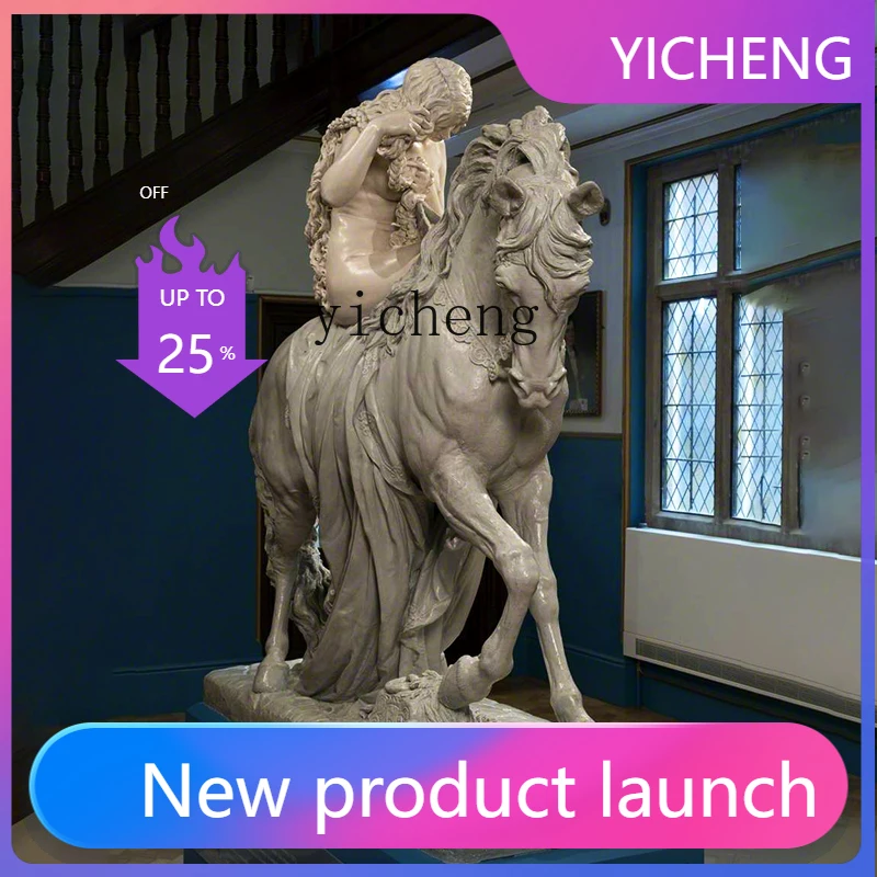 LYY marble riding woman statue making exhibition hall handicrafts bronze sculpture ornament