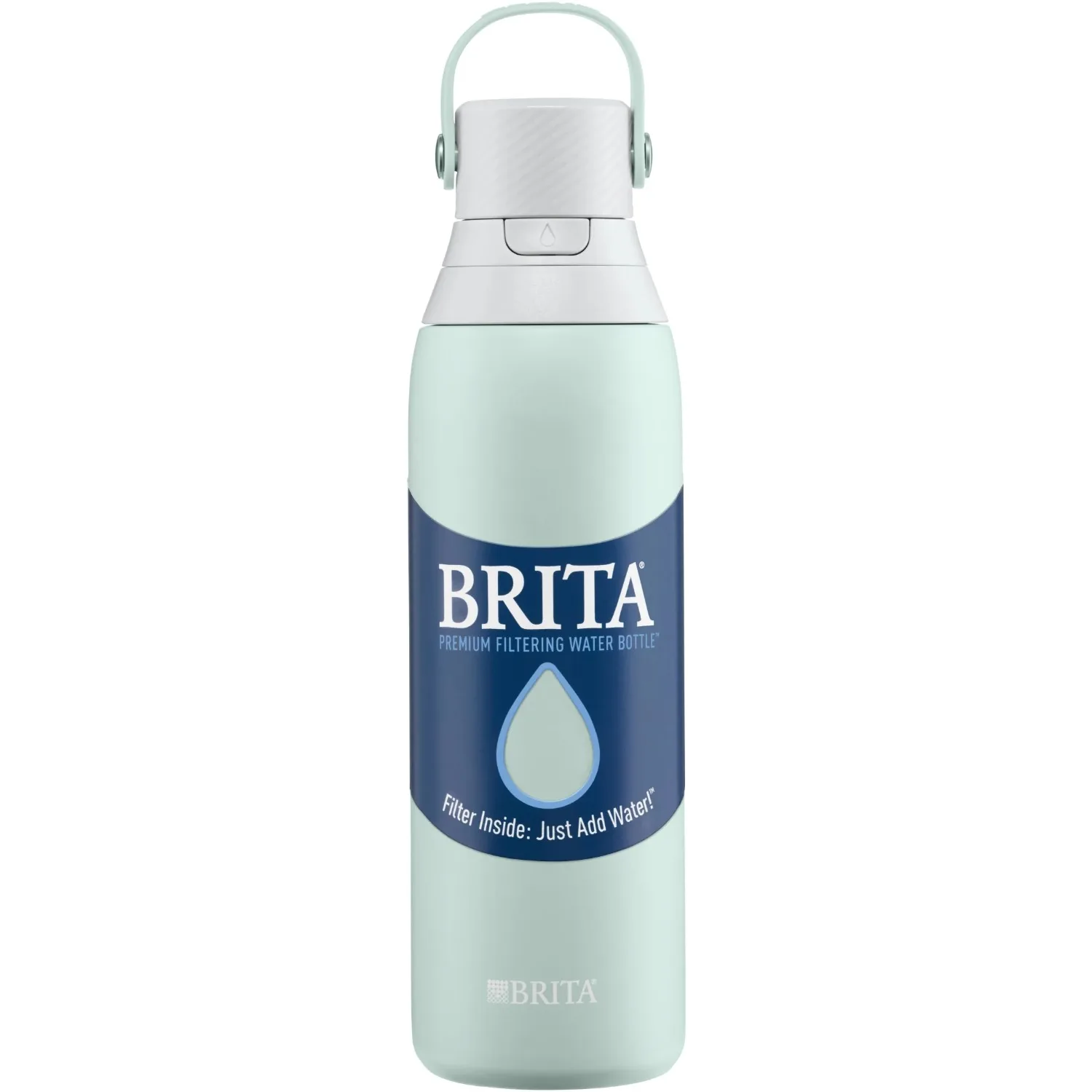 Brita Premium Stainless Steel Leak Proof Filtered Water Bottle, Glacier, 20 oz