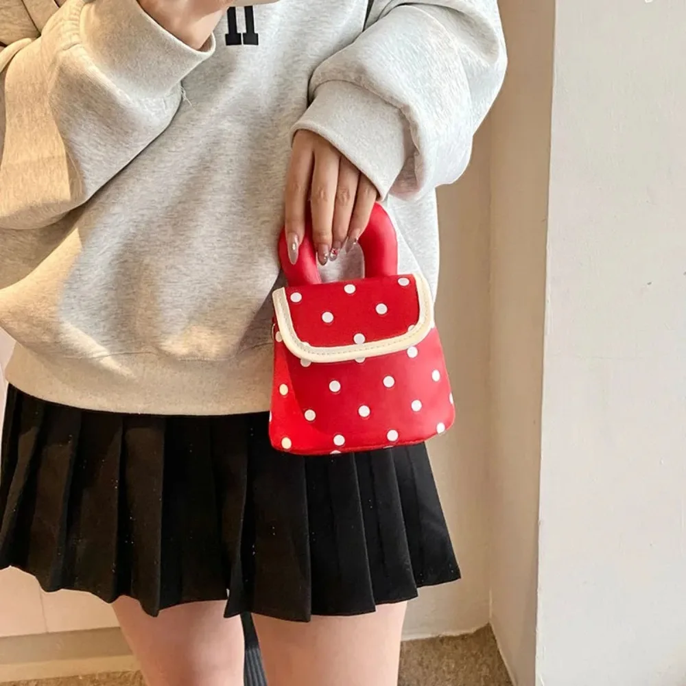 

Casual Cute Mini Crossbody Bag Sweet Elegant Small Bucket Bag French Style Small Bag Wave Point Shoulder Bag Woman