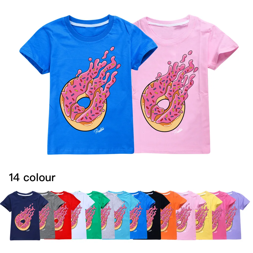 New Fashion Kids clothes Summer T Shirt Tops Cotton Prestonplayz Printed Cool and Comfortable T Shirt Tops Boys Girls Size493