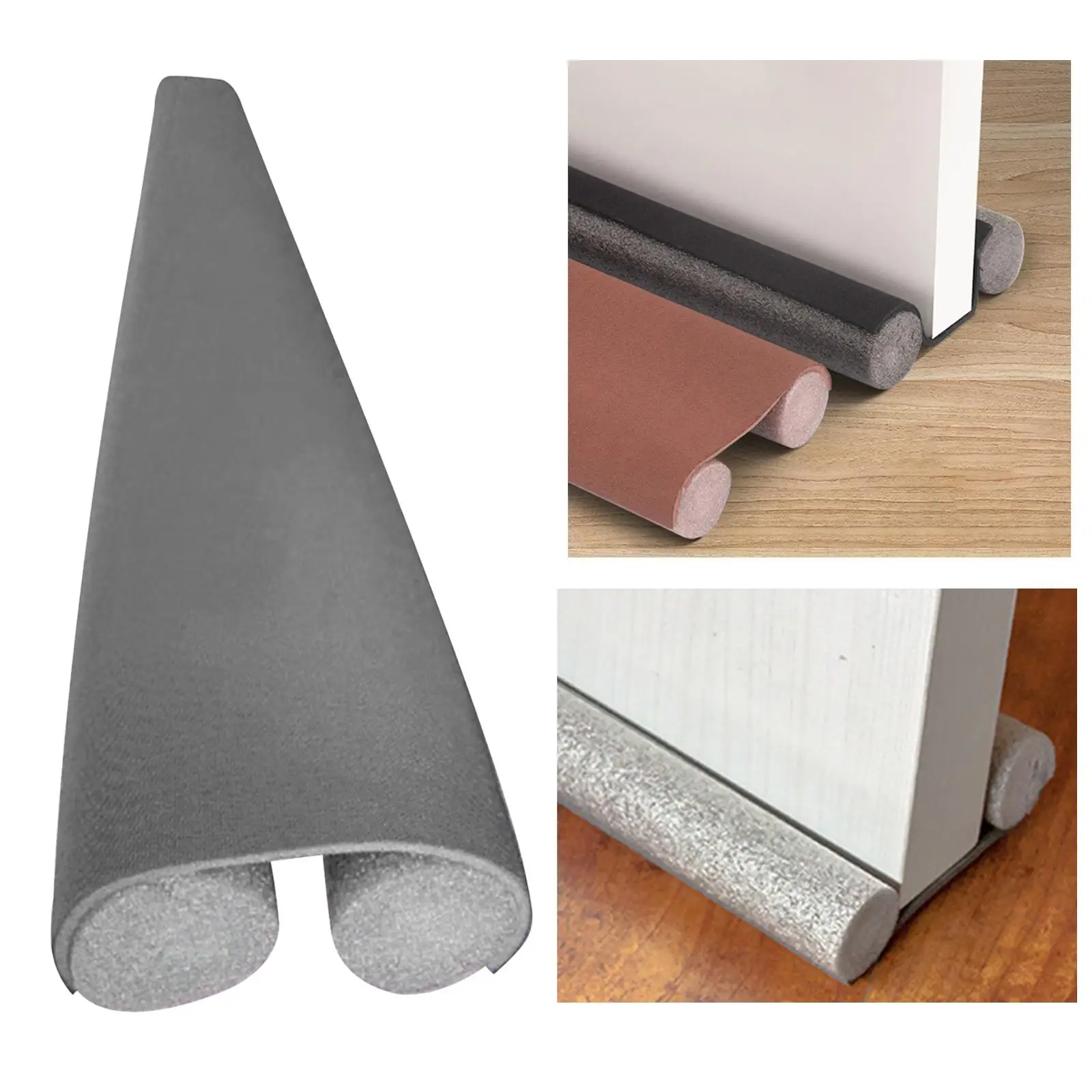Under Door Weather Stripping Twin Draught Excluder Protector Strip Gap Filler for House Door Energy Saving