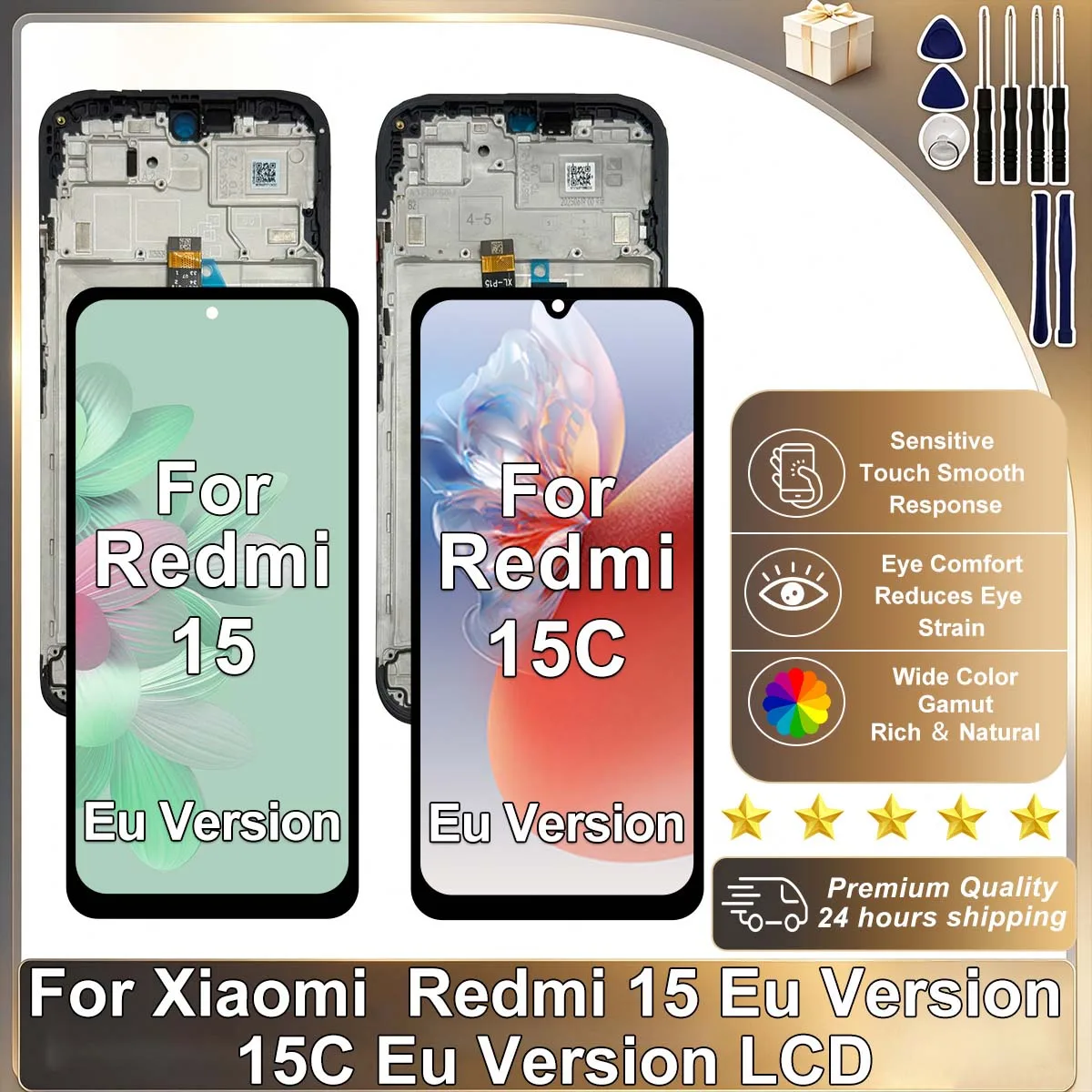 IPS Screen For Xiaomi Redmi 15 Eu Version LCD Touch Screen Panel Digitizer For Redmi 15C Eu Version Display Assembly Replacement