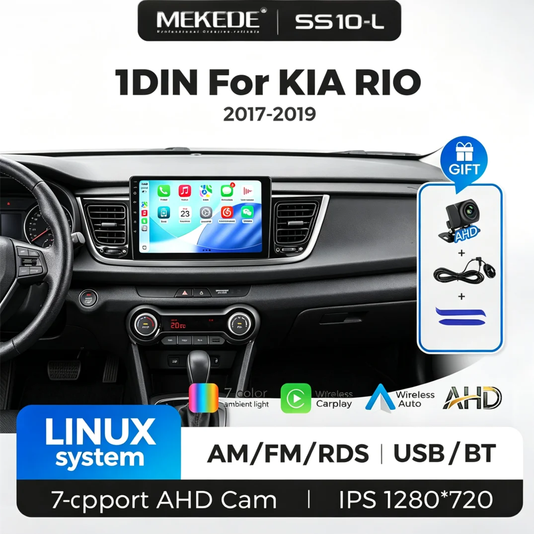 MEKEDE Android Auto Multimedia Screen For Kia RIO Stonic YB 2016 2017 2018 2019 2020 2021 2022 Linux Wireless Carplay RDS Stereo