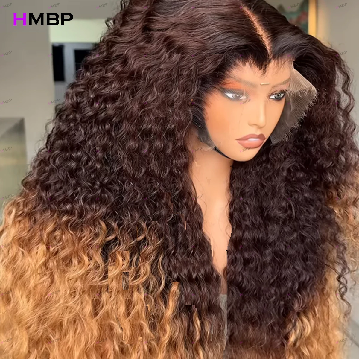 400 Density Ombre Color Jerry Curly 13x6/360 Hd Lace Wigs Preplucked Hair Glueless Lace Frontal Wig Human Hair Ready To Go HMBP - Image 2