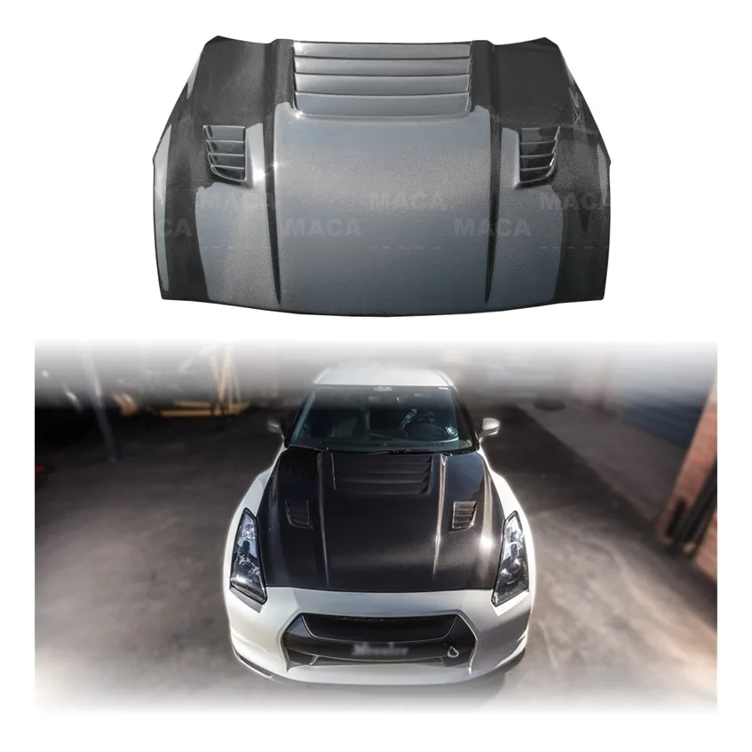 Premium Carbon Fiber Revozport Style Front Engine Hoods Bonnet For NISSAN R35 GTR Aerodynamic Performance Kit 2008-2021