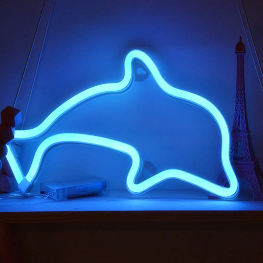 Dolphin Night Light Creative Funny Beautiful Plastic Home Store Decoration Night Light