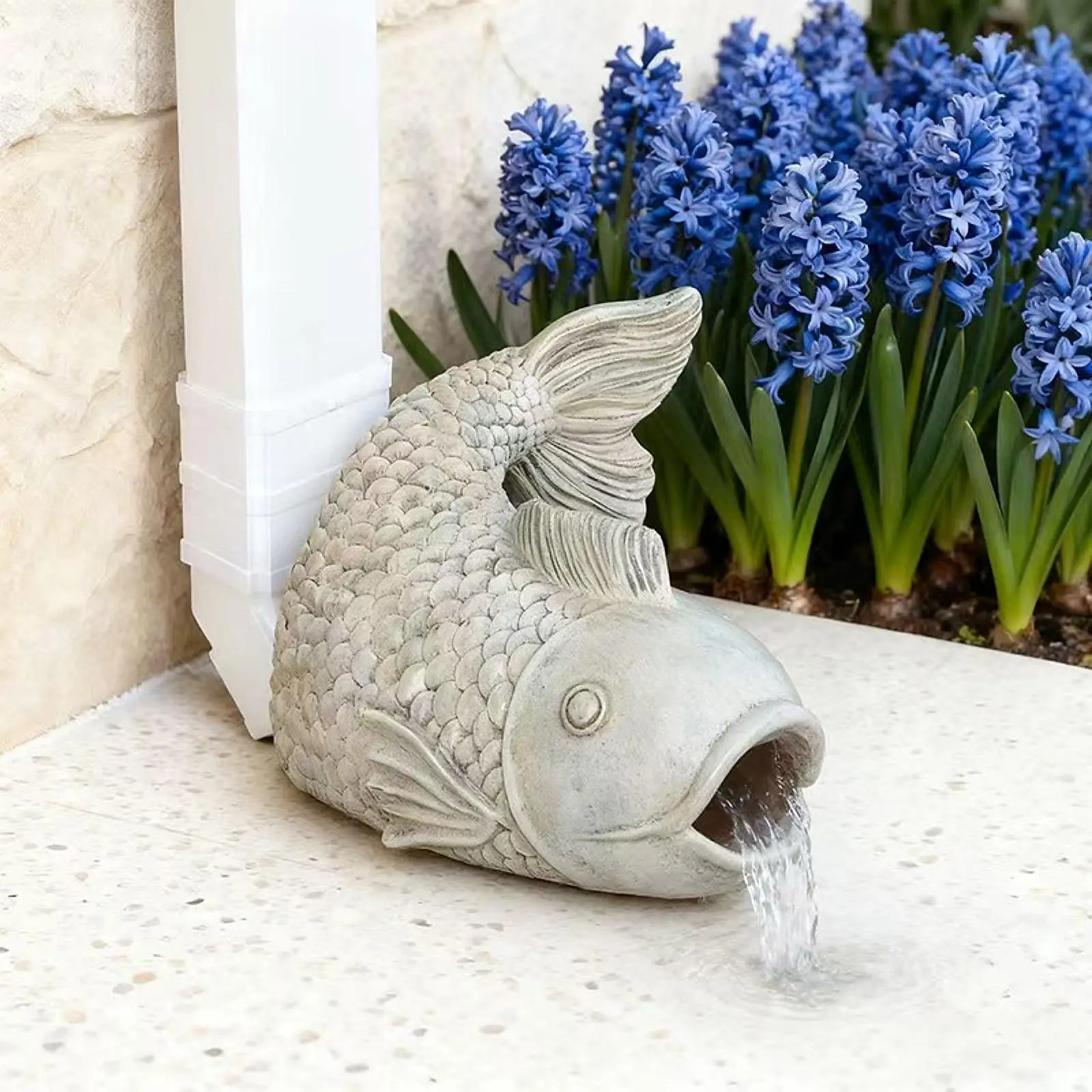 

Декоративная скульптура-рыба для отвода дождевой воды из водосточного желоба, для улицы, газона, двора