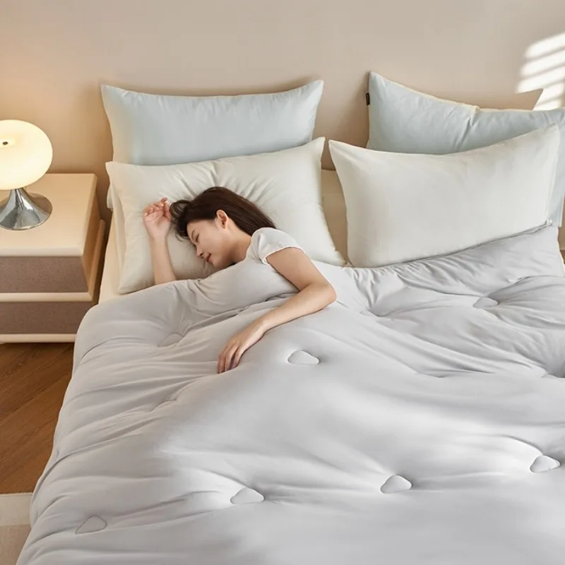 

2025 new solid color soybean fiber winter quilt thickened spring and autumn quilt core universal in all seasons thick quilt warm