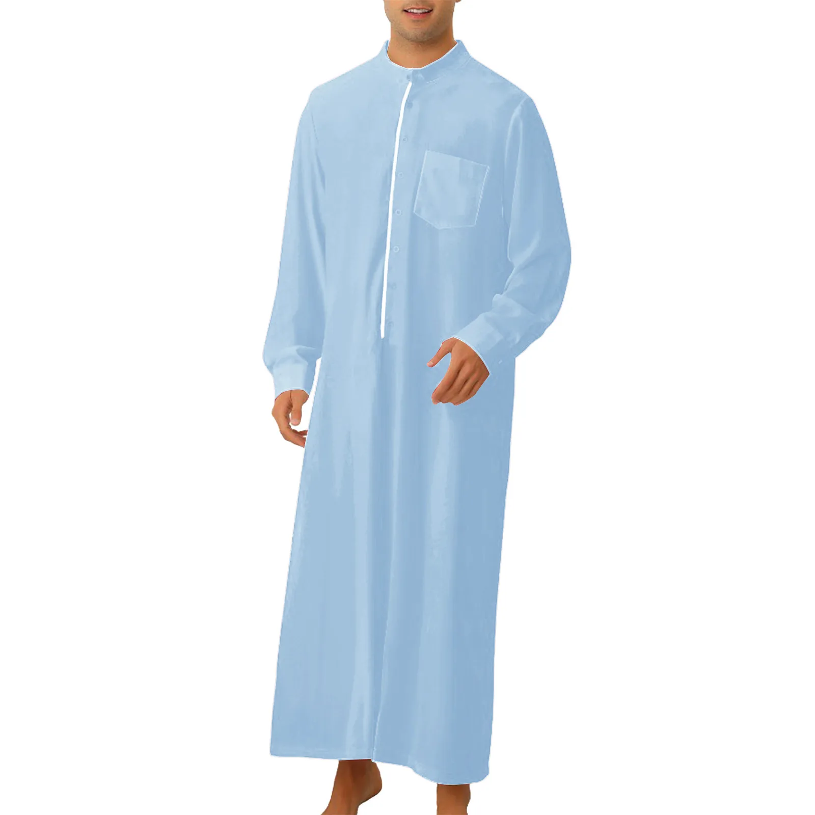 Bata musulmana holgada para hombre, ropa islámica informal, moda islámica, vestido Eid, Jubba Thobe, Arabia Saudita, Abaya