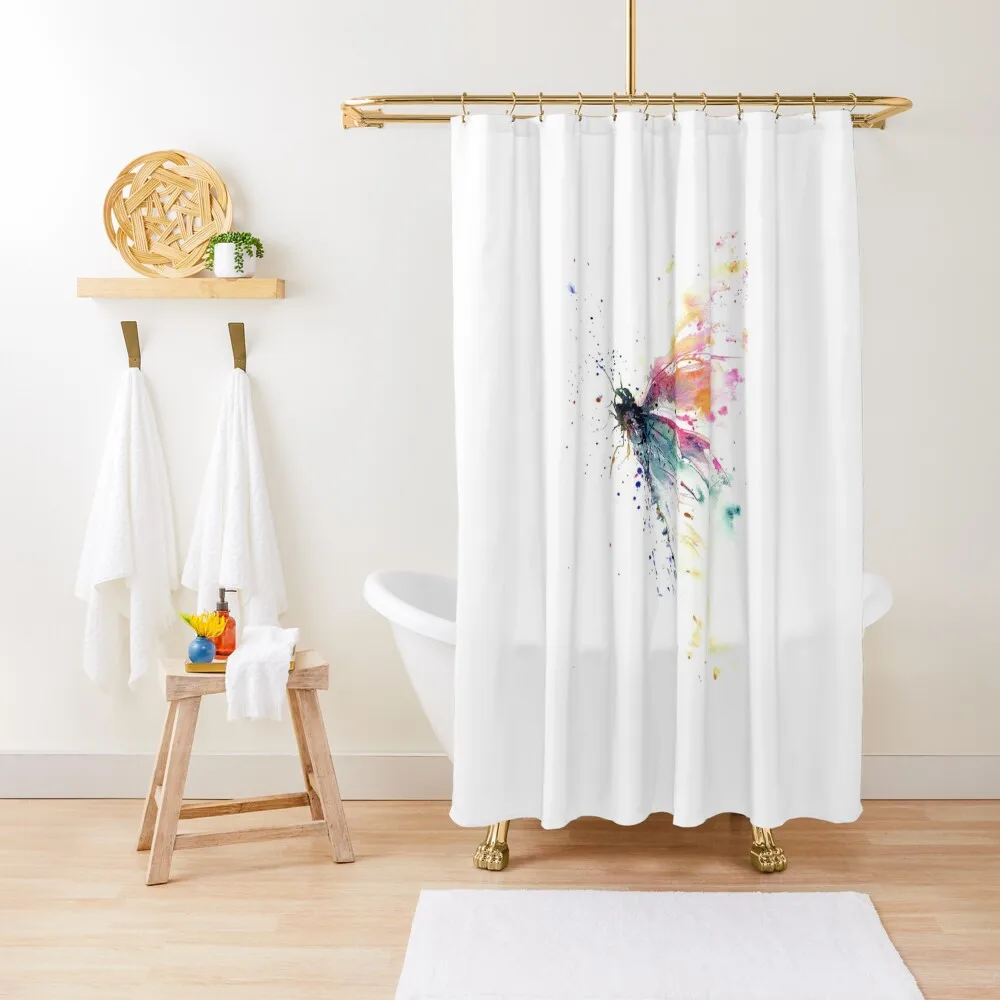 

Dragonfly watercolor splashing Shower Curtain Bathroom Shower Set Bathroom Shower Bathroom Deco Curtain