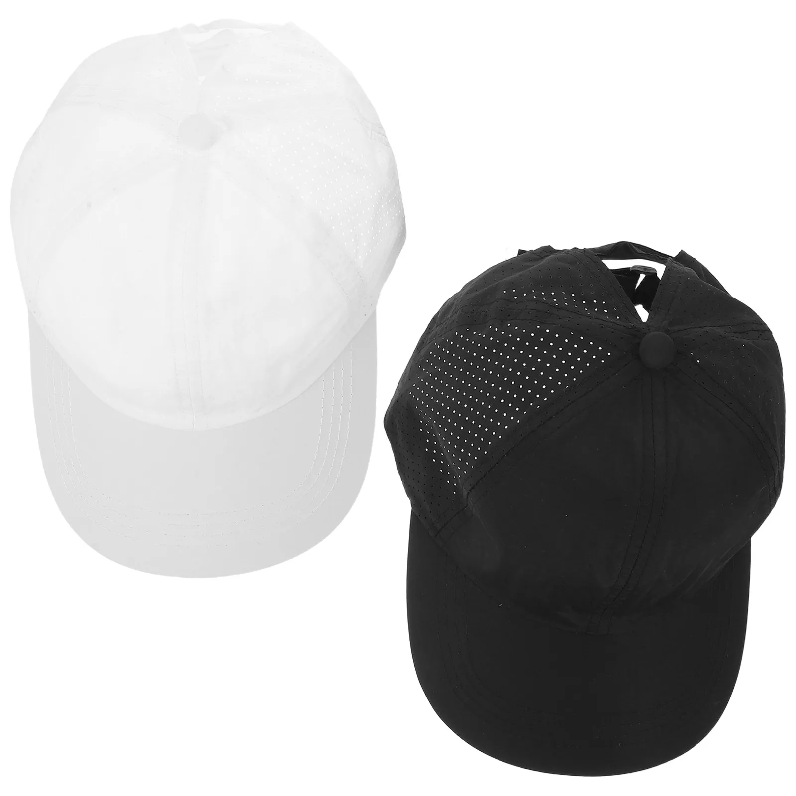 

2Pcs Women's Ponytail Baseball Cap Breathable Mesh Quick Drying Sports Hat Sun Protection Running Golf Hat Performance Headwear