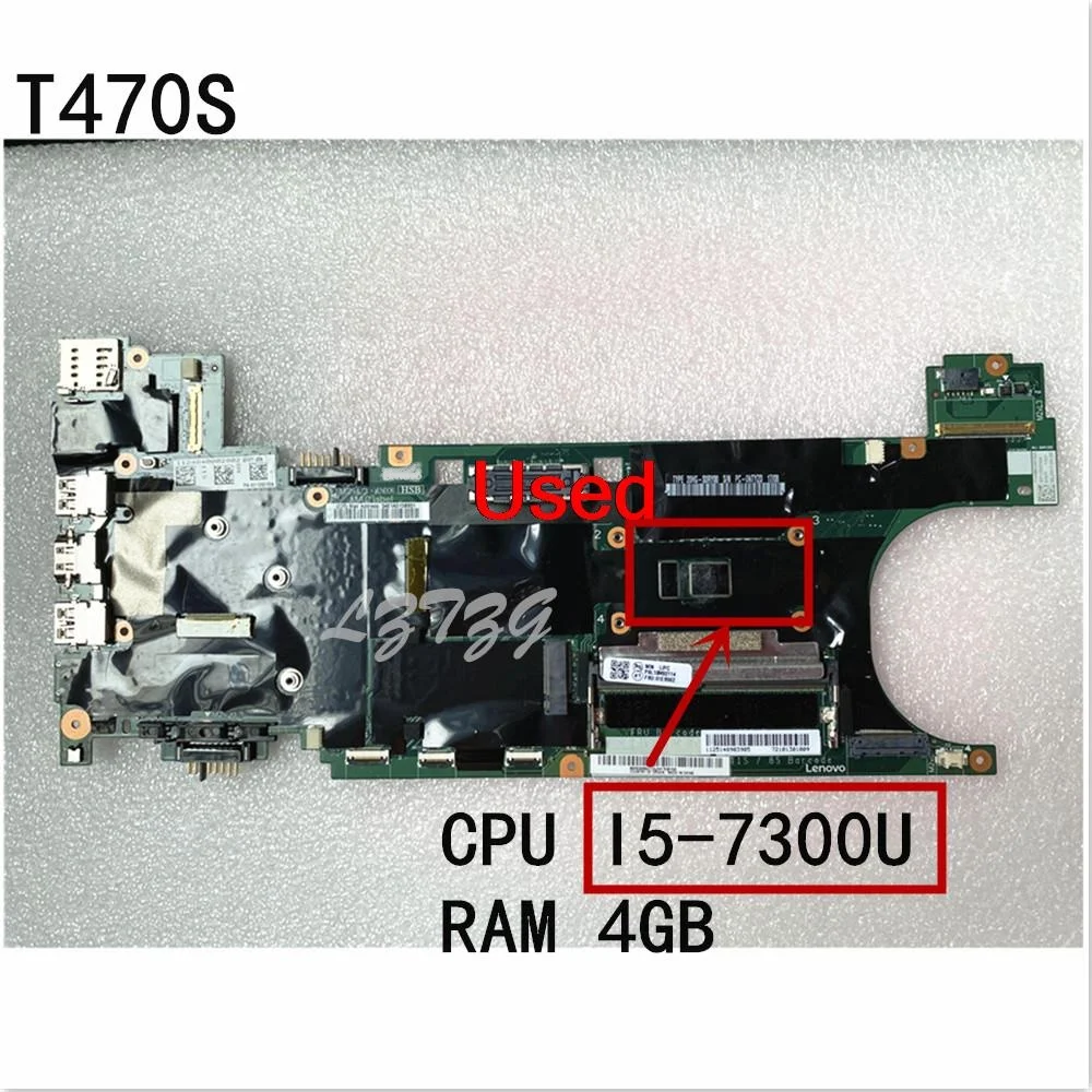 

Used For Lenovo ThinkPad T470s Laptop Motherboard Main Board CPU I5-7300 UMA 4G FRU 01ER062