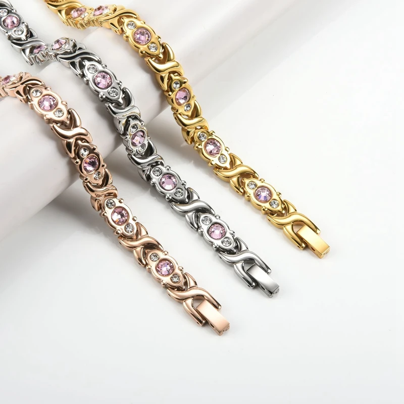 Pulsera de drenaje linfático magnético para hombres y mujeres, pulsera de circón de desintoxicación linfática, terapia magnética adelgazante, regalo de cuidado de la salud