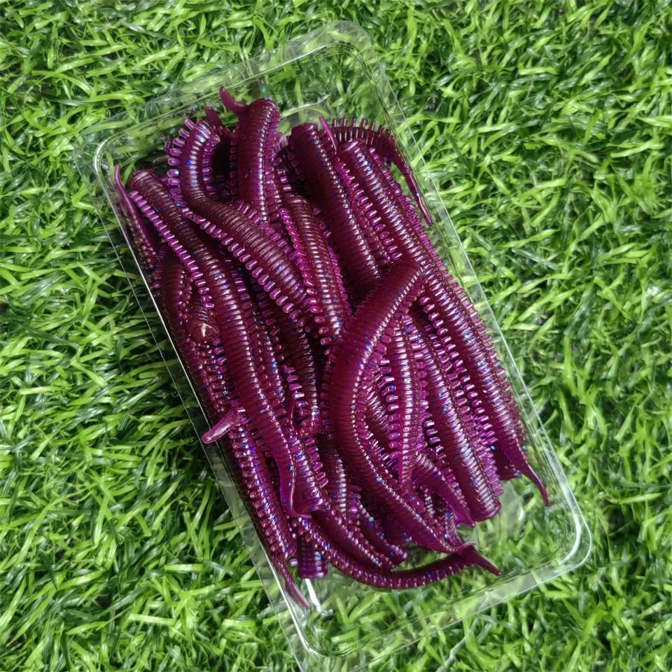 MUKUN 30 Stück Weiche Silikon-Regenwurm-Angelköder 80mm 0,75g Künstliche Wurm-Jig-Köder Vibrierende Wobbler Weiche Angelzubehörteile – Detail 7
