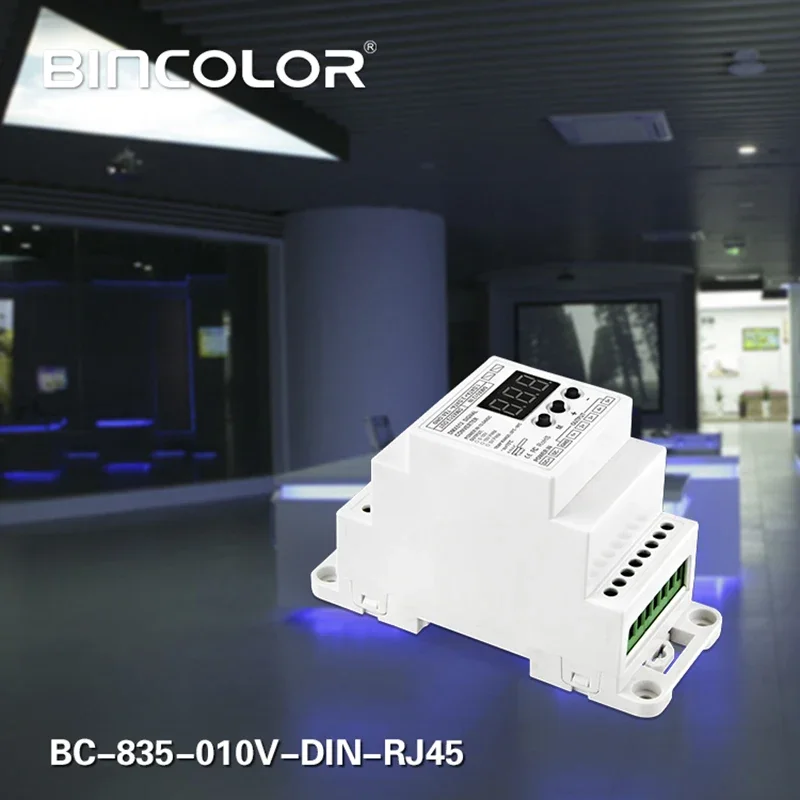 Imagem -02 - Conversor Dmx com Controlador Led Canais Rgbw cw Trilho Din Dmx512 1990 Sinal Sinal 010vpwm 5vpwm 10v 12v24v