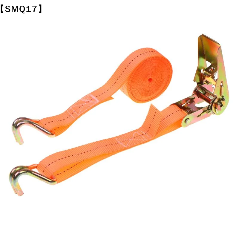 Heavy Duty Ratchet Tie Down Straps With Metal Hooks Adjustable Ratchet Strap High Strength Orange Webbing Cargo Securing【SMQ】