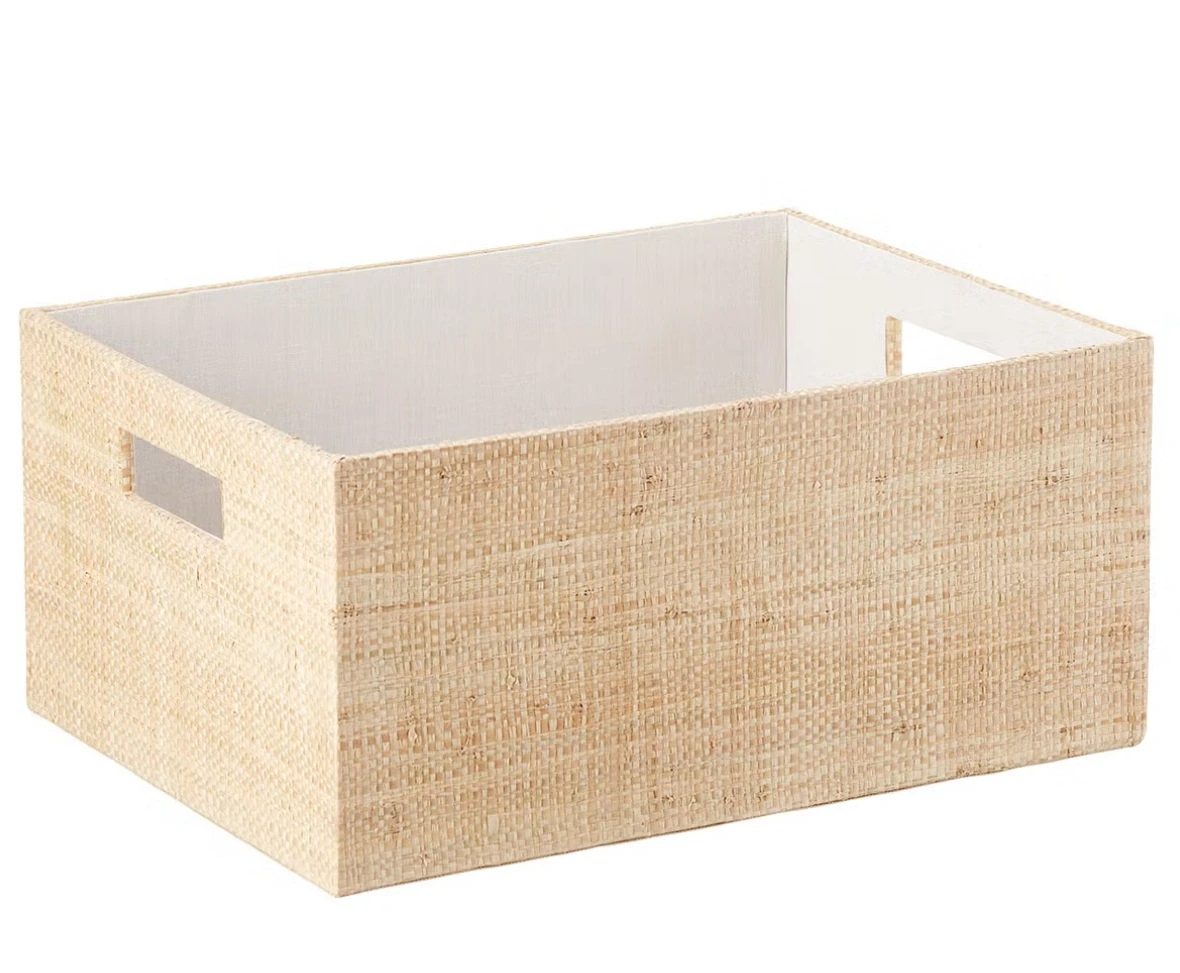 

Medium Large Artisan Grasscloth Bin Natural