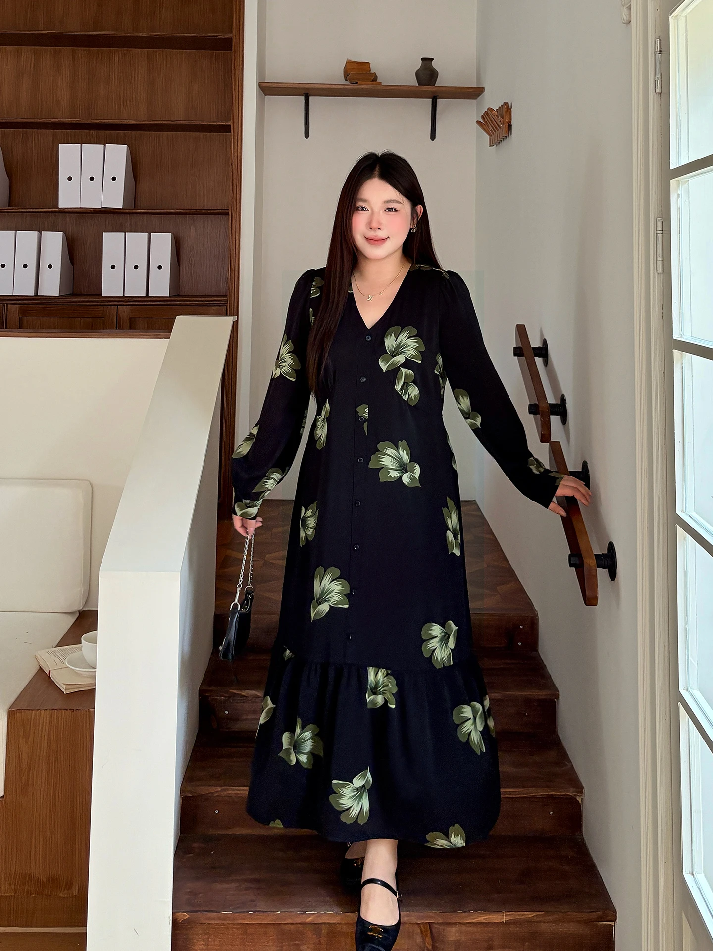 

Женская длинная юбка свободного кроя больших размеров V-Ne irt Dr, повседневная тканевая юбка трапециевидной формы с принтом на пуговицах...