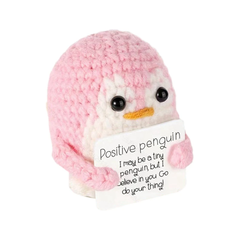 Roll Over Image To Zoom In Aeutwekm Emotional Support Penguin Crochet Doll With Positive Card - Cute Crochet Doll