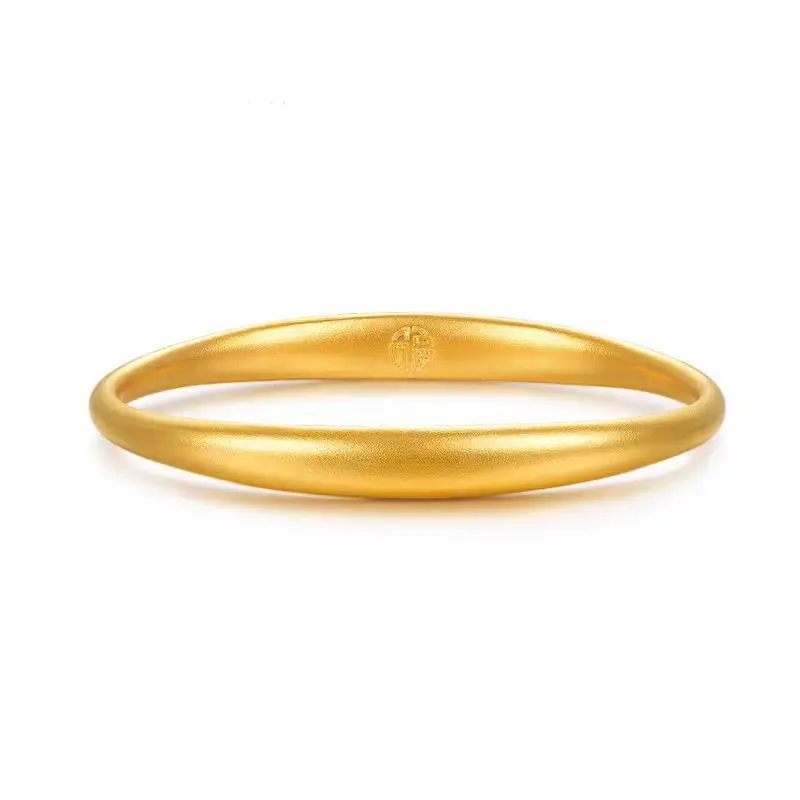 

Slim Plain Bangle for Women, 24K Gold, AU999 | Smooth curved design like a slender waist, elegant simplicity for daily wear.